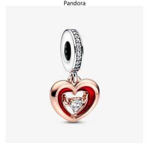 Pandora Two-tone Radiant Heart Dangle Charm